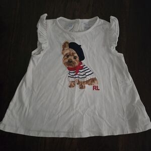 Ralph Lauren White Tee with Dog Design